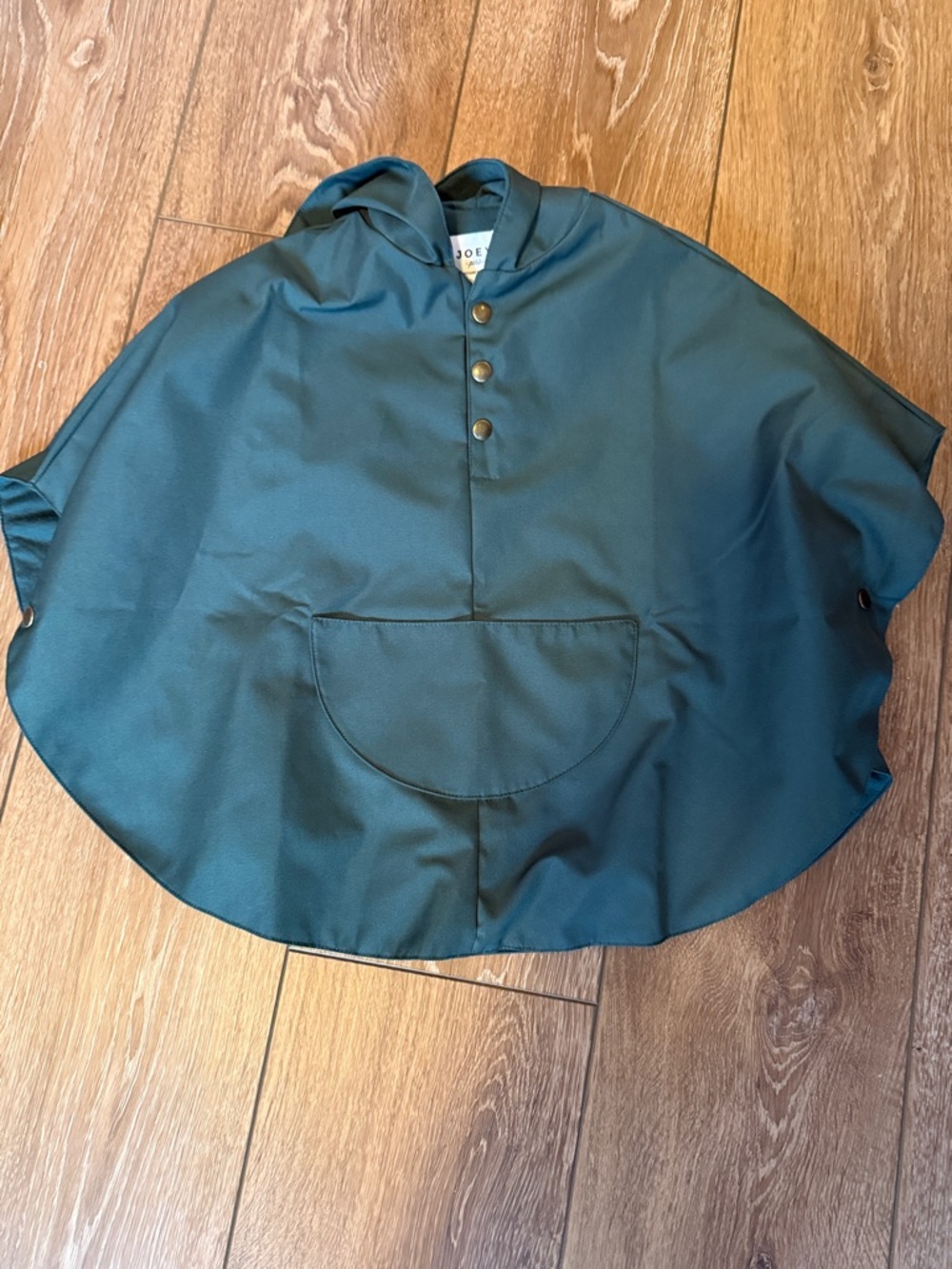 Joey Dark Teal Hooded Capelet with Snap Buttons